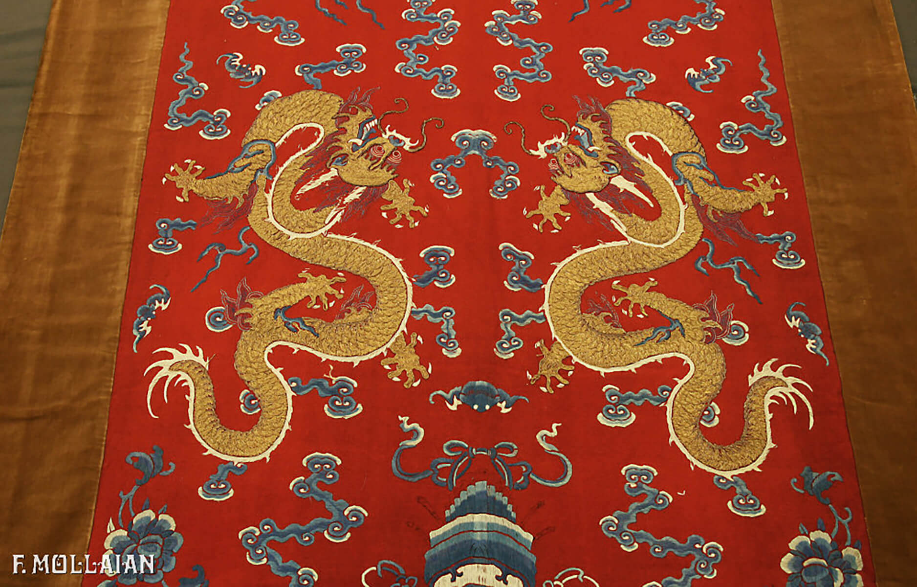 Tessuto Antico Cinese di Seta & Metallolo n°:87635740